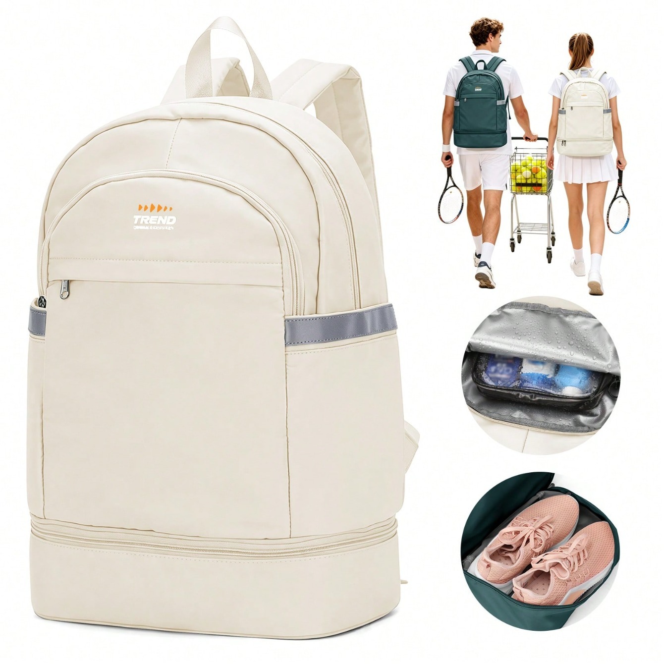 Badminton Bag - Mochila Casual Feminina, Mochila Esportiva Minimalista,